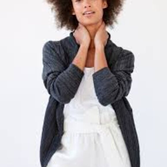 Aritzia Wilfred Diderot Open Front Cocoon Cardigan Sweater Black Size M - Picture 2 of 12